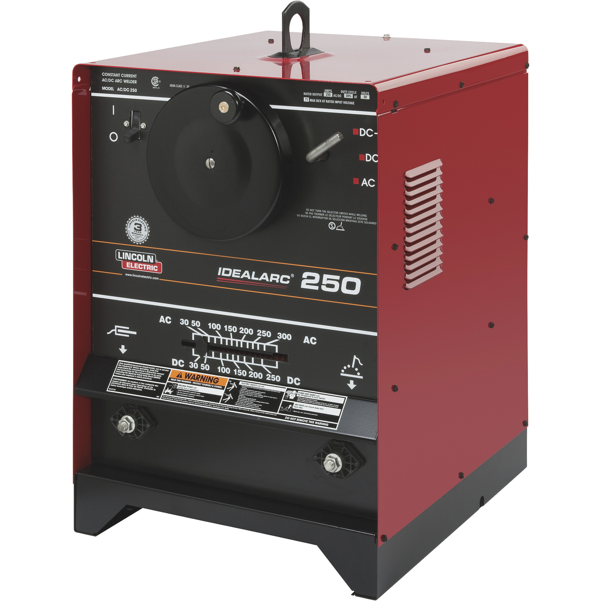 Lincoln Electric Idealarc 250 Arc/Stick Welder, 206/230/460V, 35-300 Amp Output, Model# K1053-8
